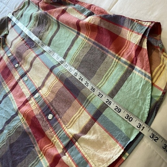 J. Crew Shirt, Lightweight Cotton Long Sleeve Button Down Multicolor Plaid, L - Picture 5 of 8